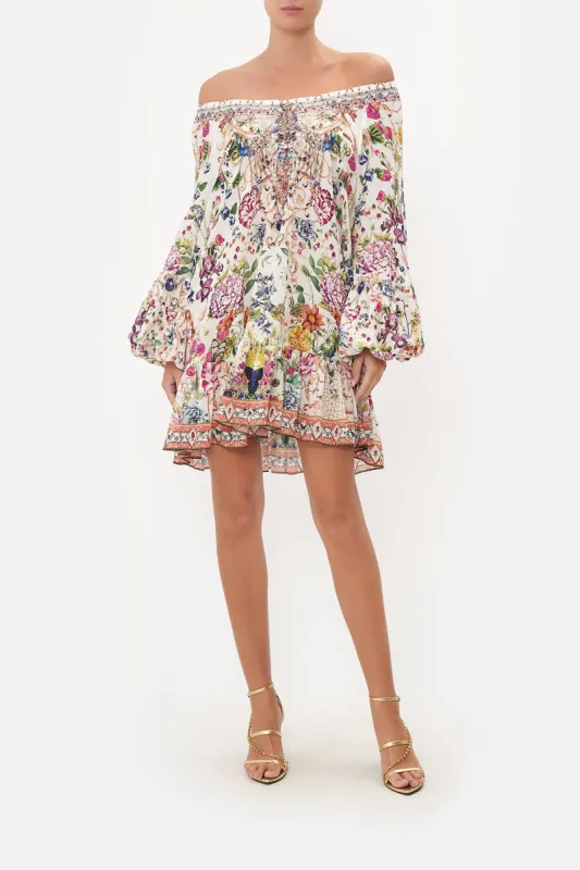 BLOUSON SLEEVE A LINE FRILL DRESS QUEENS BEE HIVE sold by Camilla