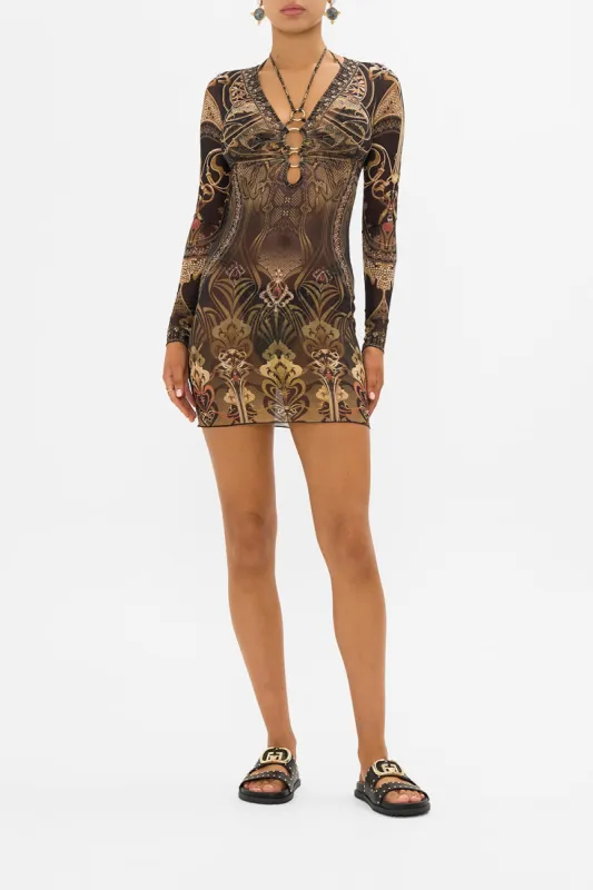 V-NECK RING FRONT COVER UP DRESS NOUVEAU NOIR sold by Camilla