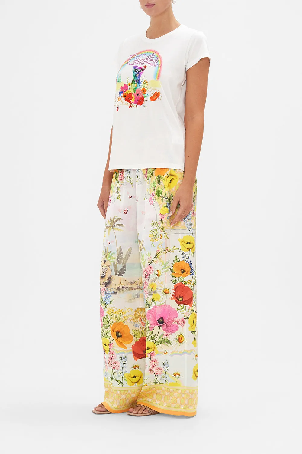 SLIM FIT ROUND NECK T-SHIRT SUNLIGHT SYMPHONY sold by Camilla product image thumbnail 4