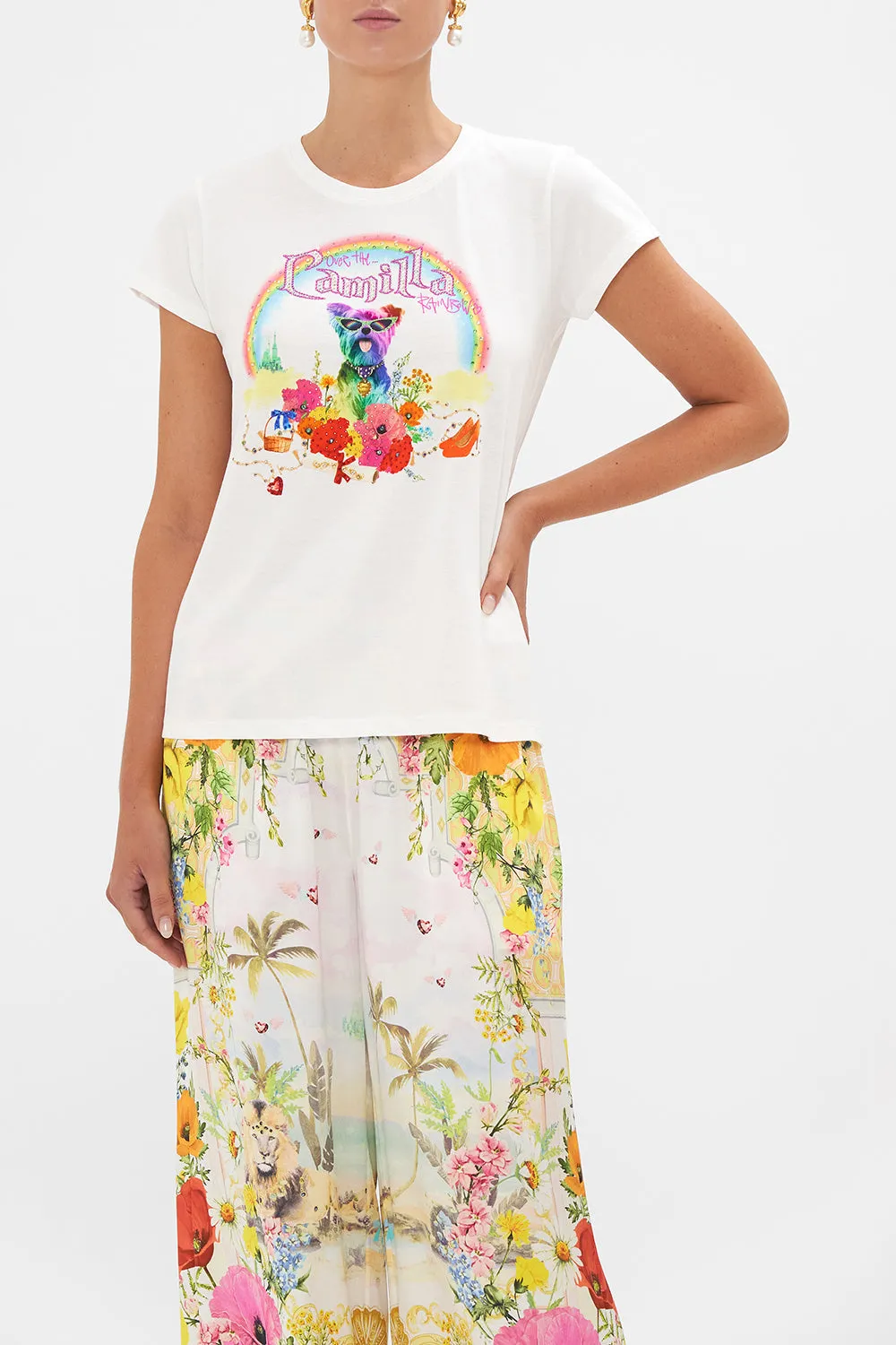 SLIM FIT ROUND NECK T-SHIRT SUNLIGHT SYMPHONY sold by Camilla product image thumbnail 5