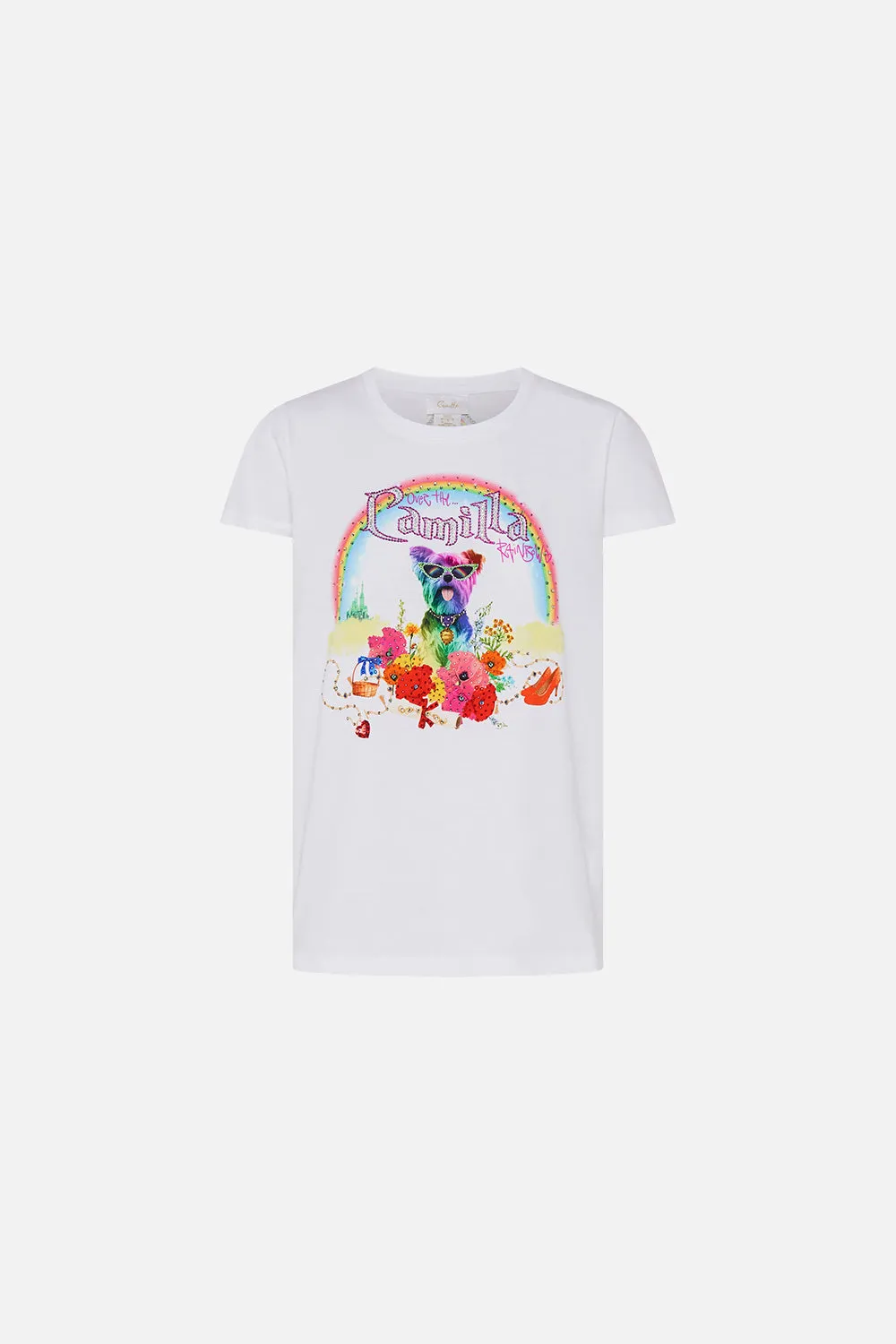 SLIM FIT ROUND NECK T-SHIRT SUNLIGHT SYMPHONY sold by Camilla product image thumbnail 3