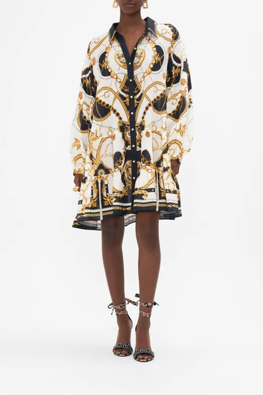 TIERED SHIRT DRESS SEA CHARM made by Camilla