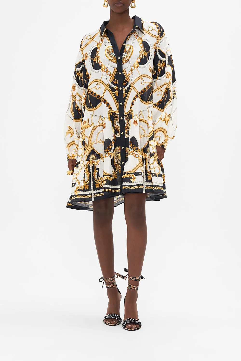 TIERED SHIRT DRESS SEA CHARM sold by Camilla