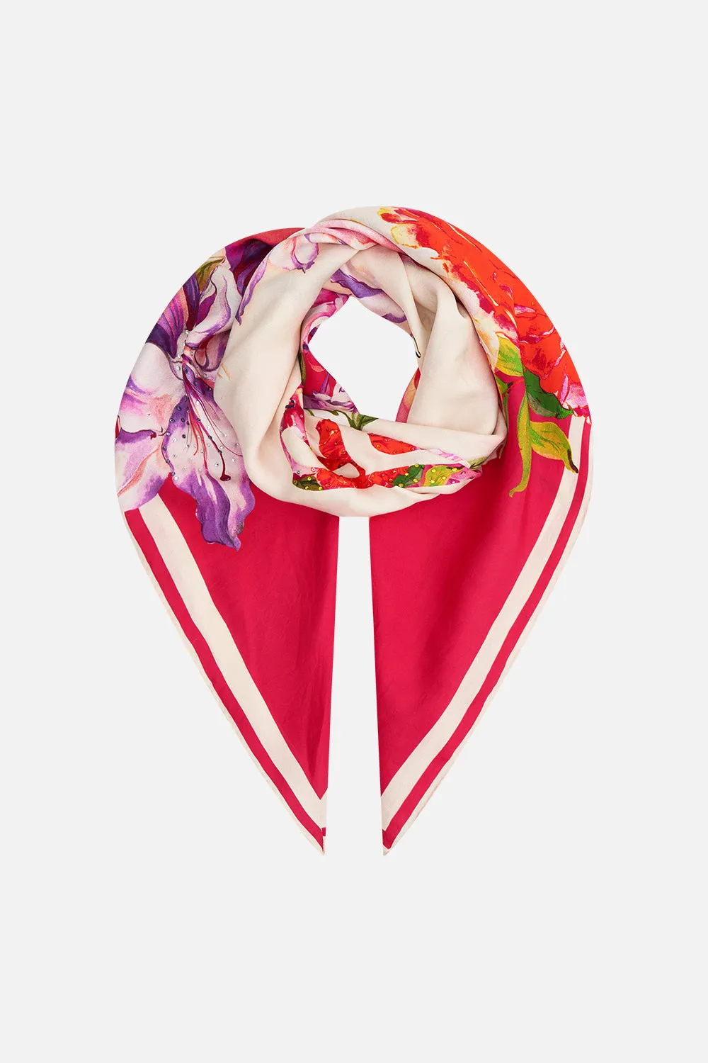 LARGE SQUARE SCARF KISS AND TELL sold by Camilla