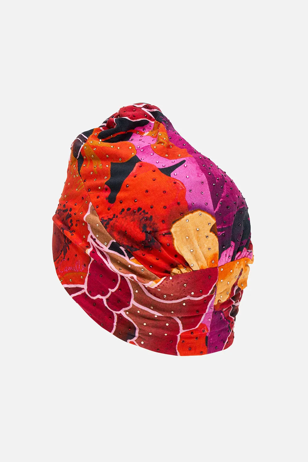 KNOT FRONT TURBAN MIDNIGHT POPPY sold by Camilla product image thumbnail 2