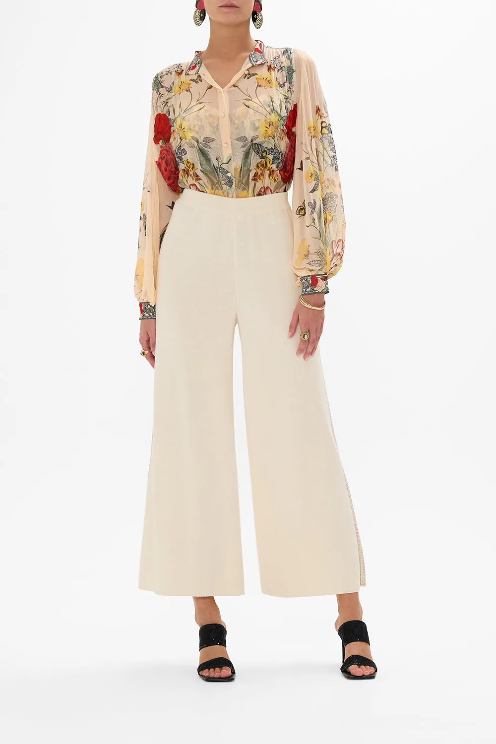 HIGH NECK BUTTON THROUGH BLOUSE ETCHED INTO ETERNITY sold by Camilla