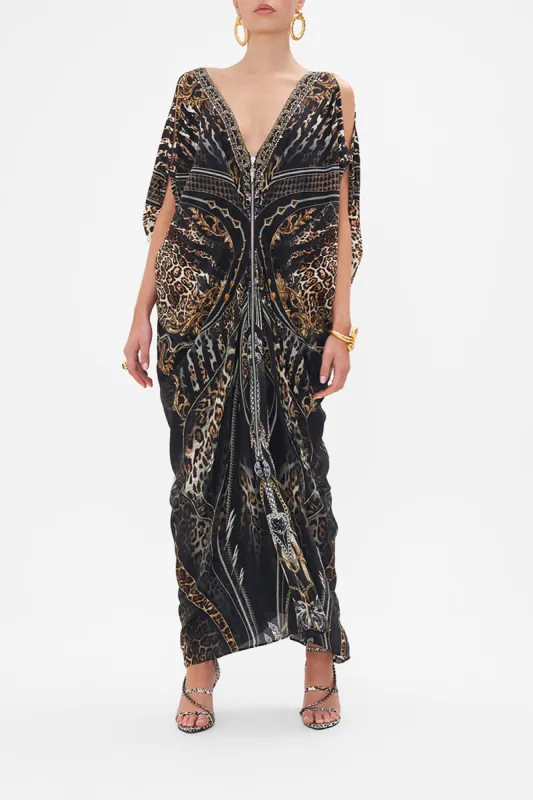 LONG DRAPE DRESS WITH ZIP FRONT CHAOS IN THE COSMOS sold by Camilla