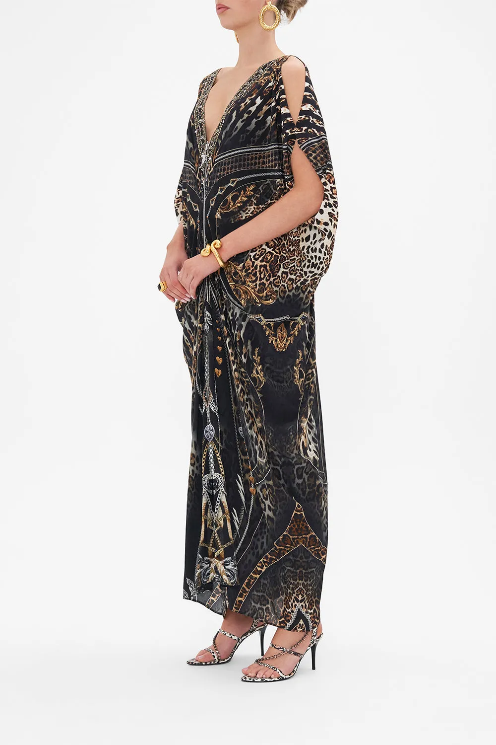 LONG DRAPE DRESS WITH ZIP FRONT CHAOS IN THE COSMOS sold by Camilla product image thumbnail 4