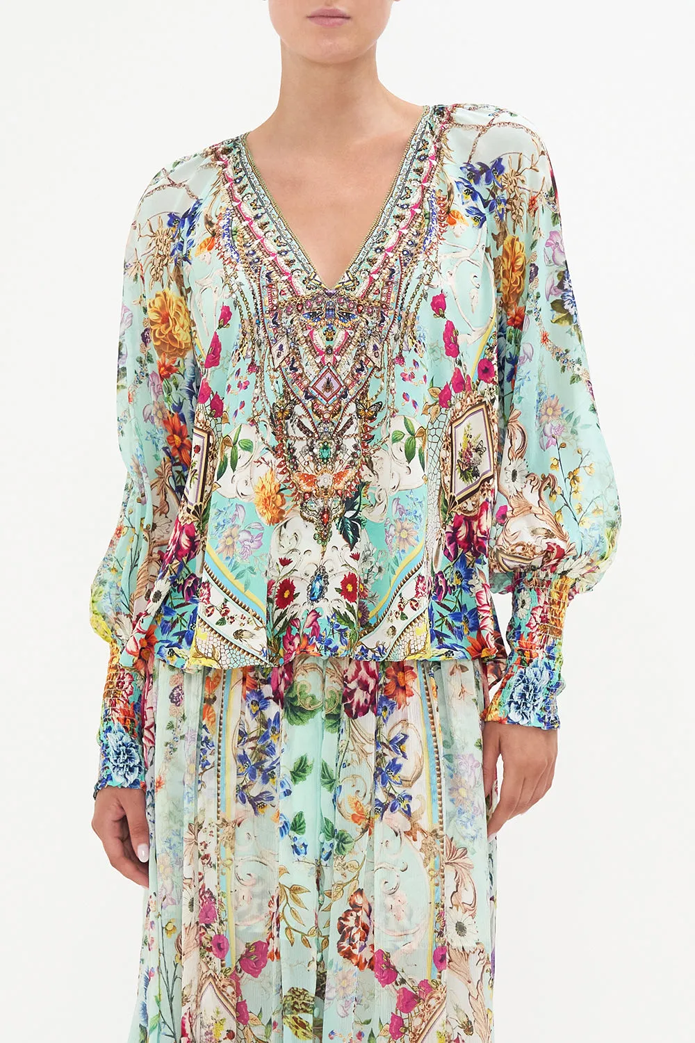 SHIRRED CUFF BLOUSE HONEY HONEY sold by Camilla product image thumbnail 5