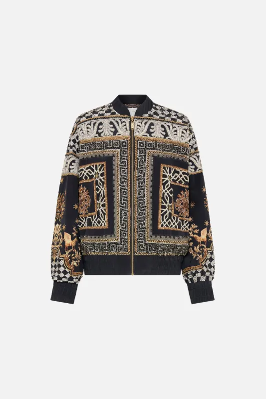 EMBELLISHED RELAXED BOMBER JACKET WITH SIDE POCKETS DUOMO DYNASTY sold by Camilla