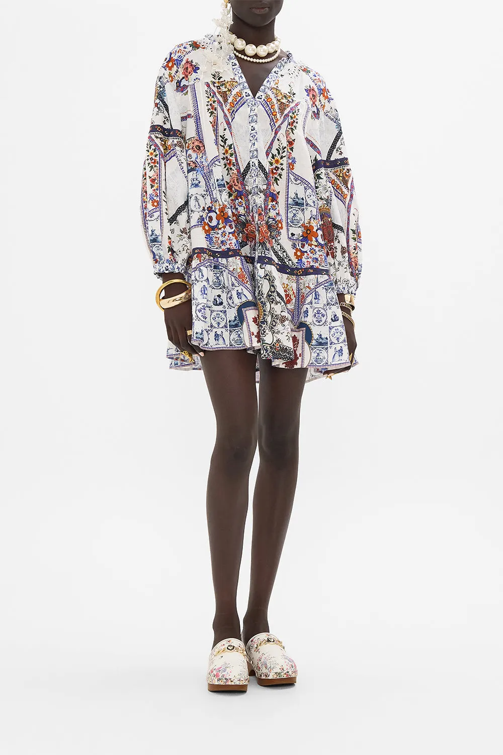 PINTUCK YOKE SHORT DRESS MY FOLK ART HEART sold by Camilla