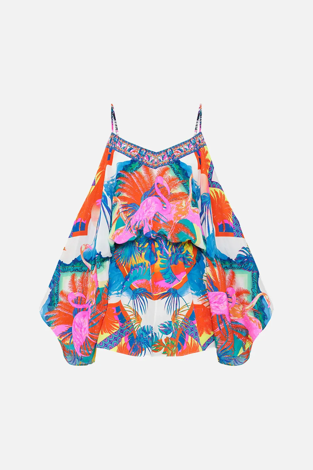 DROP SHOULDER PLAYSUIT FLAMENCO FLAMINGO sold by Camilla product image thumbnail 3