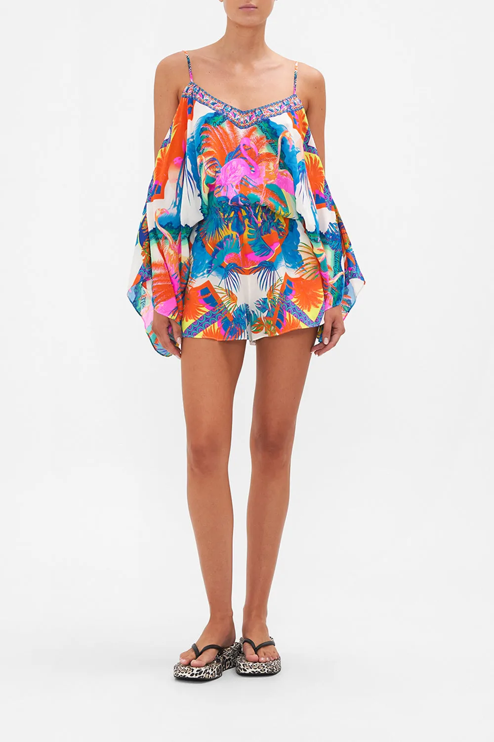 DROP SHOULDER PLAYSUIT FLAMENCO FLAMINGO sold by Camilla