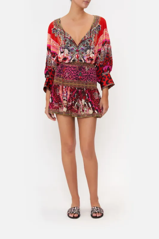 SHORT SHIRRED SKIRT ARTESANIA MANIA made by Camilla