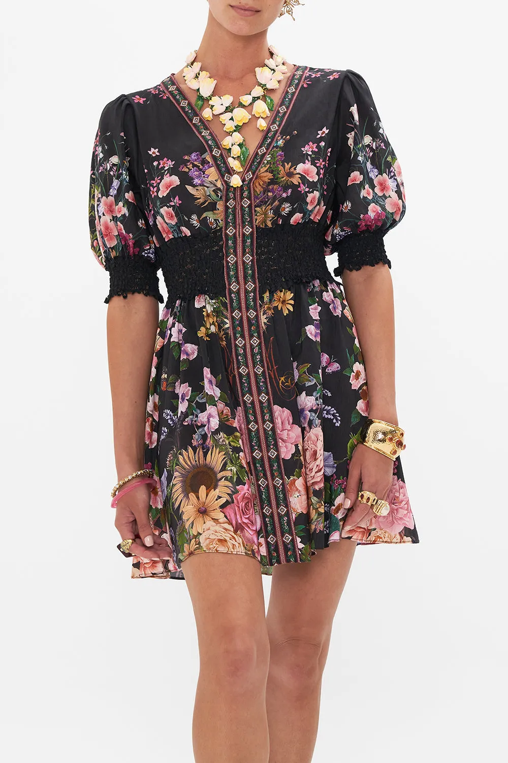 SHIRRED WAISTBAND MINI DRESS LETTERS FROM A VINEYARD sold by Camilla product image thumbnail 5