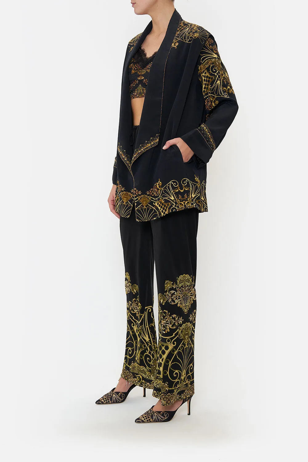 RELAXED BLAZER WITH WIDE CUFF SHADOWS OF ARMADA sold by Camilla product image thumbnail 5