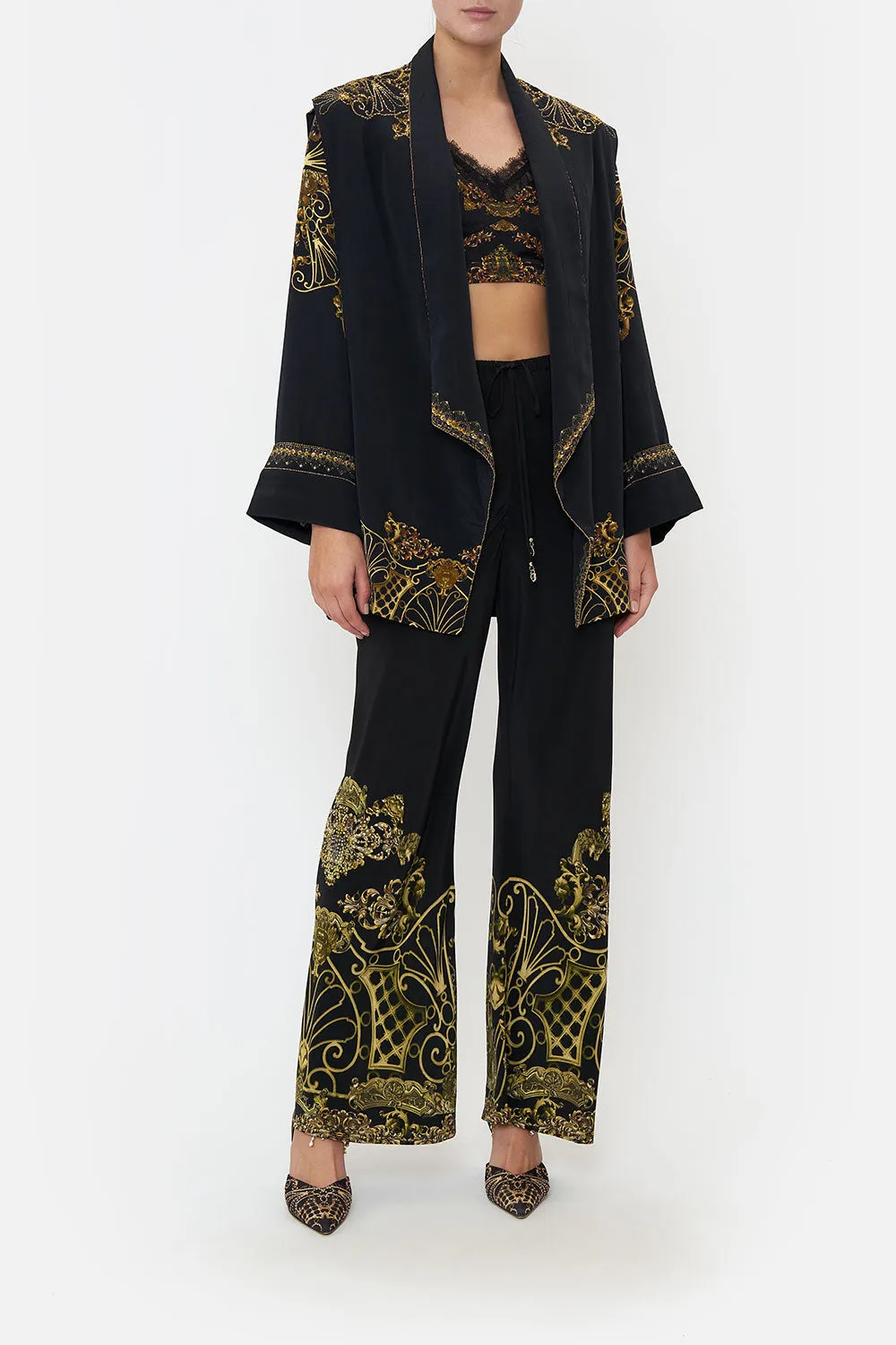 RELAXED BLAZER WITH WIDE CUFF SHADOWS OF ARMADA sold by Camilla product image thumbnail 2