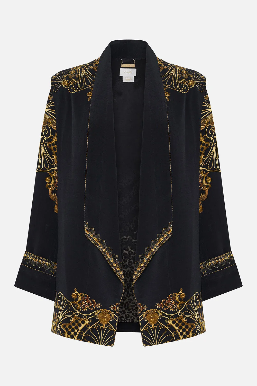 RELAXED BLAZER WITH WIDE CUFF SHADOWS OF ARMADA sold by Camilla product image thumbnail 4