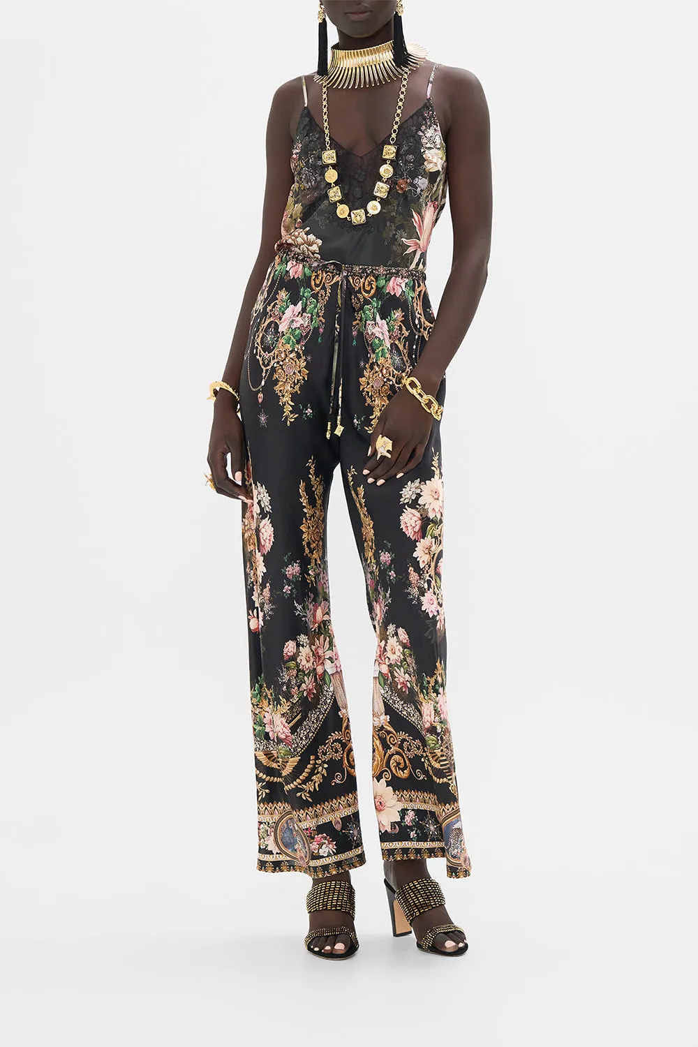 V-NECK BIAS CAMI WITH LACE AND EMBROIDERY DYNASTY DAZE sold by Camilla