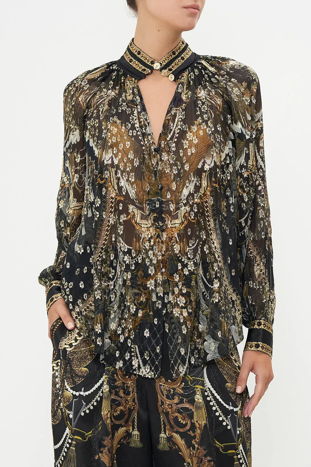 RAGLAN BUTTON UP SHIRT RAVIN RAVEN sold by Camilla product image thumbnail 5