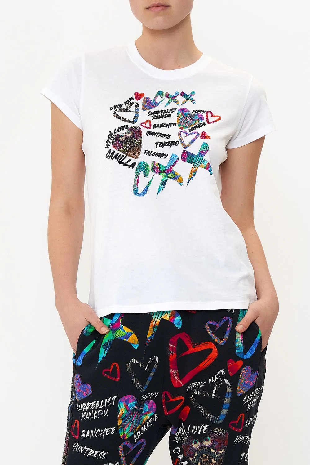 SLIM FIT ROUND NECK T-SHIRT SHES A WRITE OFF sold by Camilla product image thumbnail 5