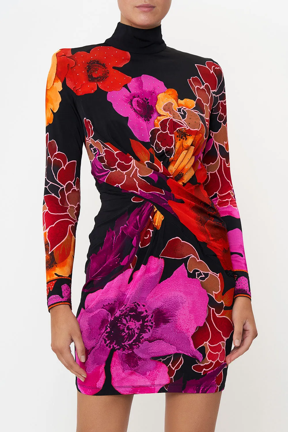 CROSS FRONT MINI DRESS MIDNIGHT POPPY sold by Camilla product image thumbnail 5