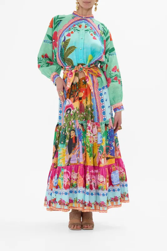 TIERED SHIRTDRESS WITH WIDE WAIST TIE QUEENS OF CREATION sold by Camilla