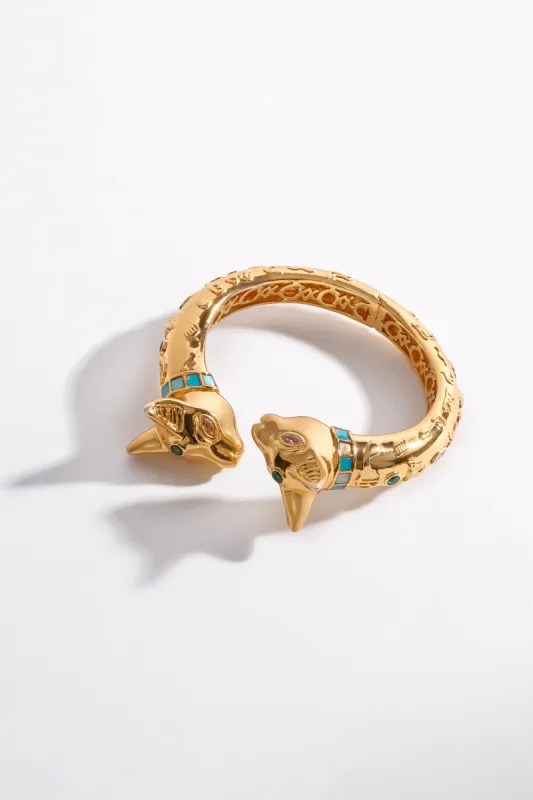GLOBAL NOMAD BASTET BANGLE GOLD sold by Camilla