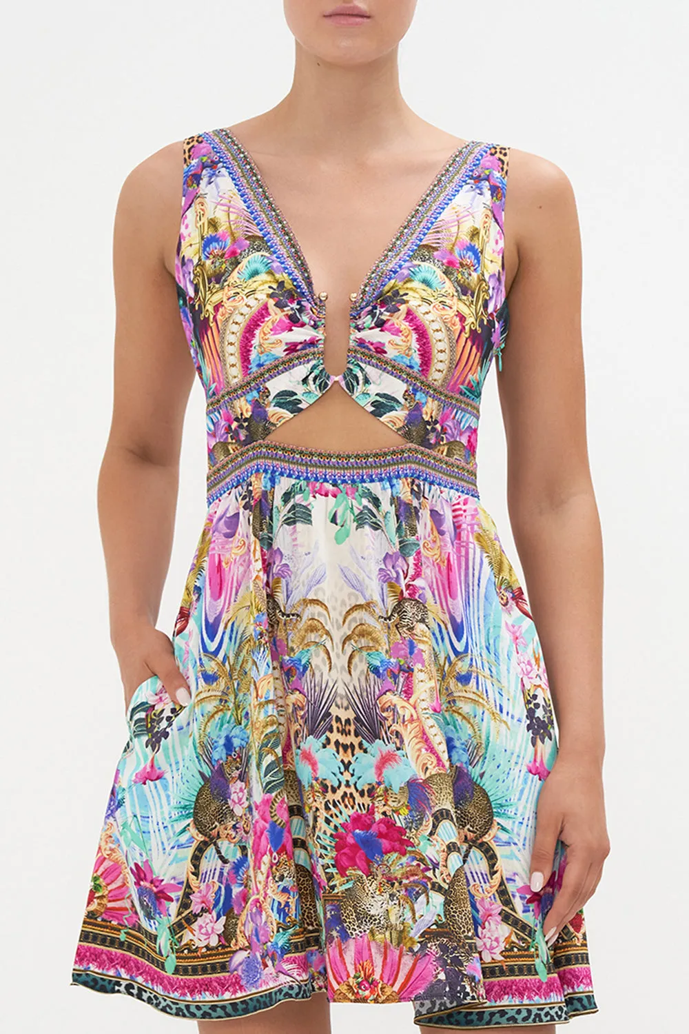 SHORT V NECK CUTOUT DRESS MERRY GO ROUND sold by Camilla product image thumbnail 5