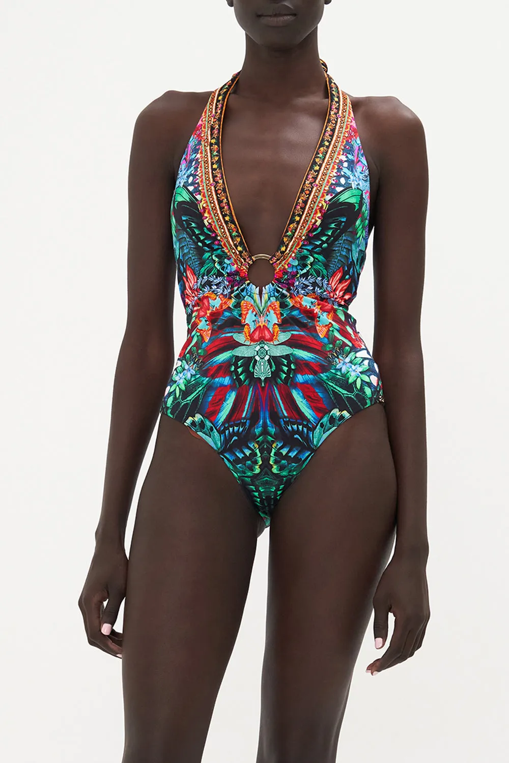 RING DETAIL PLUNGE V ONE PIECE IN A FLUTTER sold by Camilla product image thumbnail 5