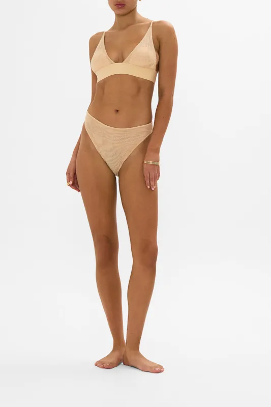 MESH HIGH WAIST HIGH LEG BRIEF SOLID NUDE sold by Camilla