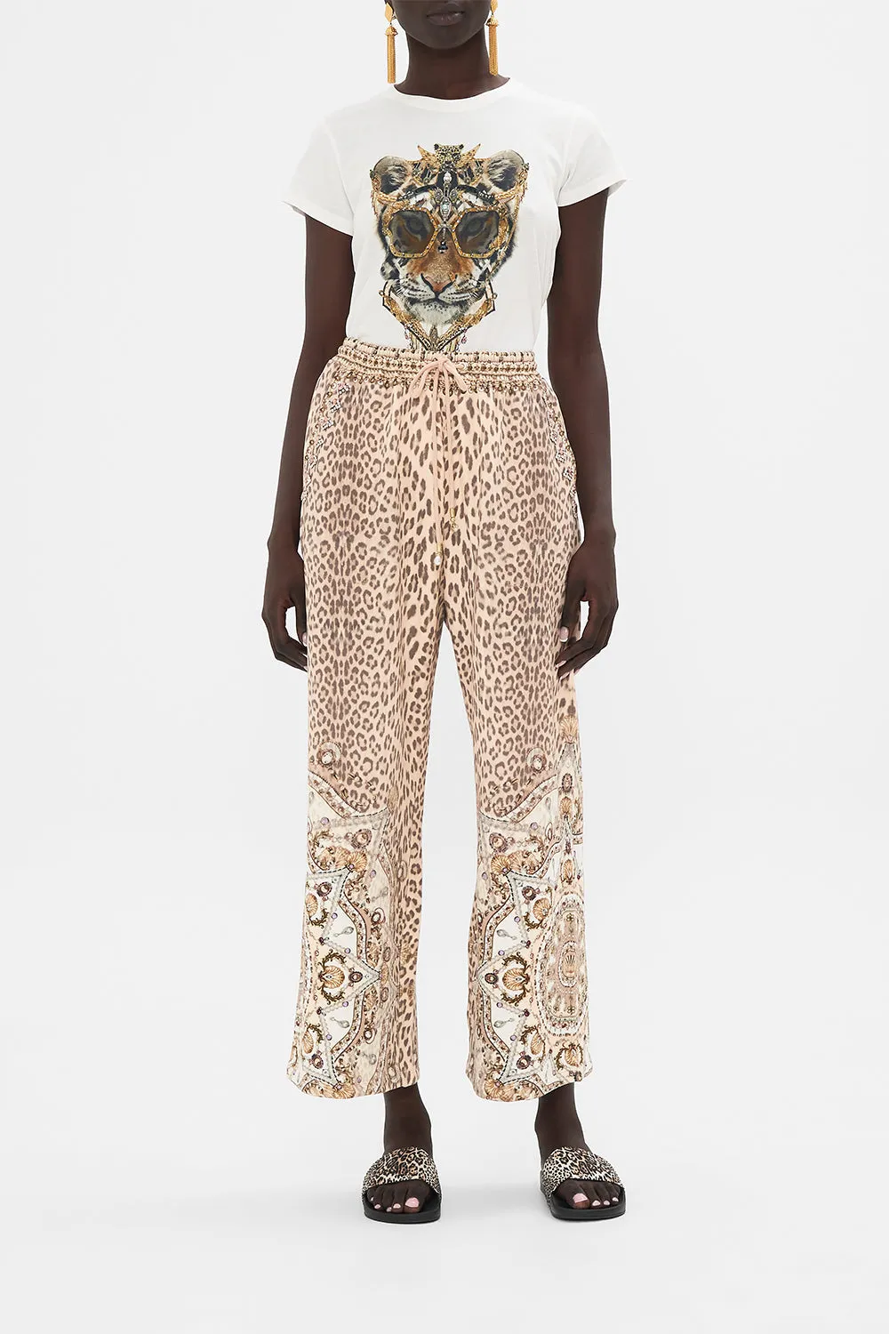 EMBELLISHED STRAIGHT LEG TRACK PANT GROTTO GODDESS sold by Camilla