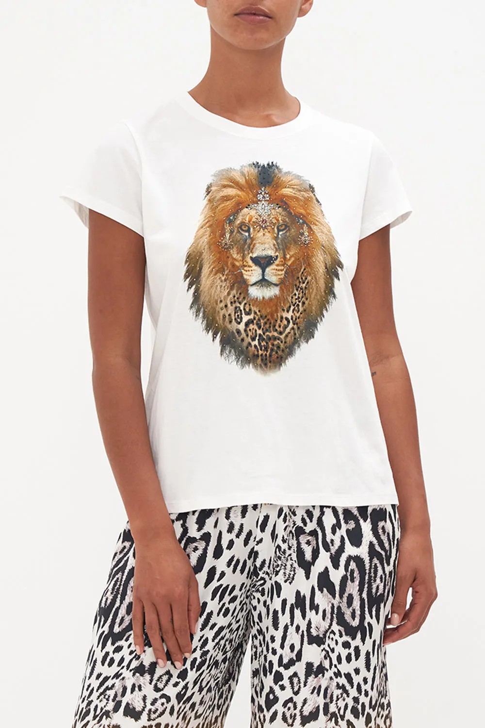 SLIM FIT ROUND NECK T-SHIRT KITTY KAT KLUB sold by Camilla product image thumbnail 5