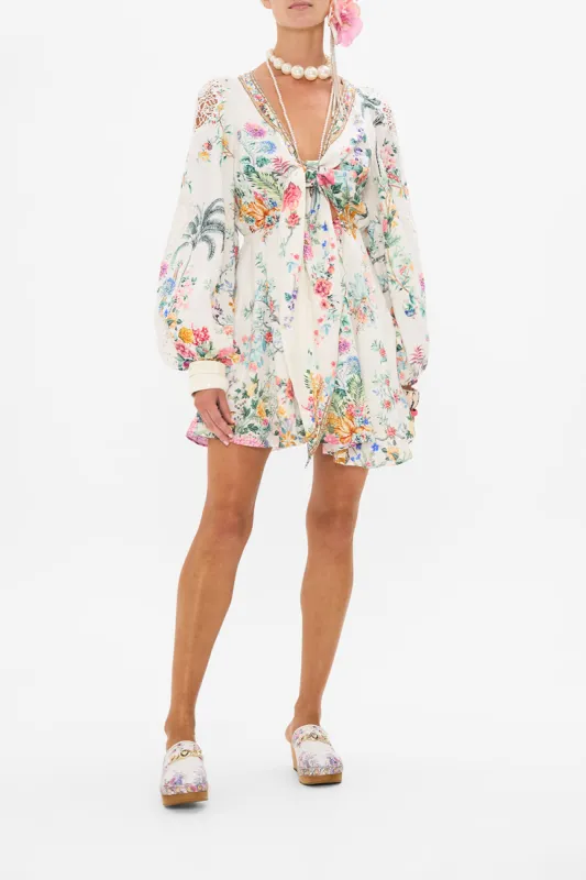 SHORT WRAP TIE DRESS PLUMES AND PARTERRES sold by Camilla