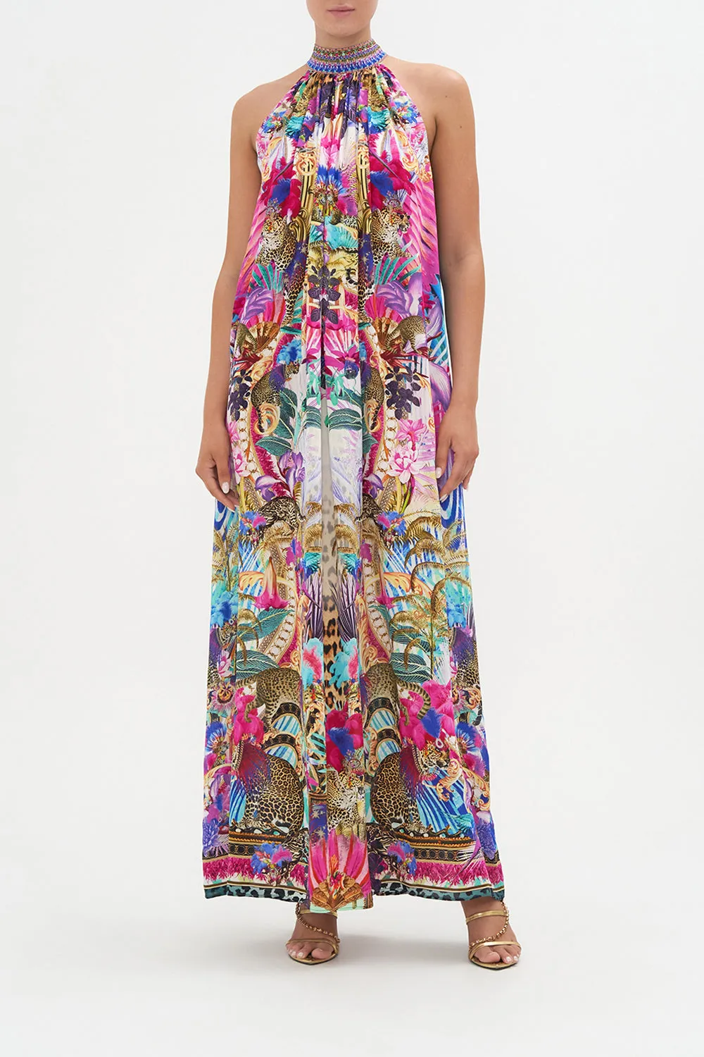 TIE NECK LONG DRESS MERRY GO ROUND sold by Camilla