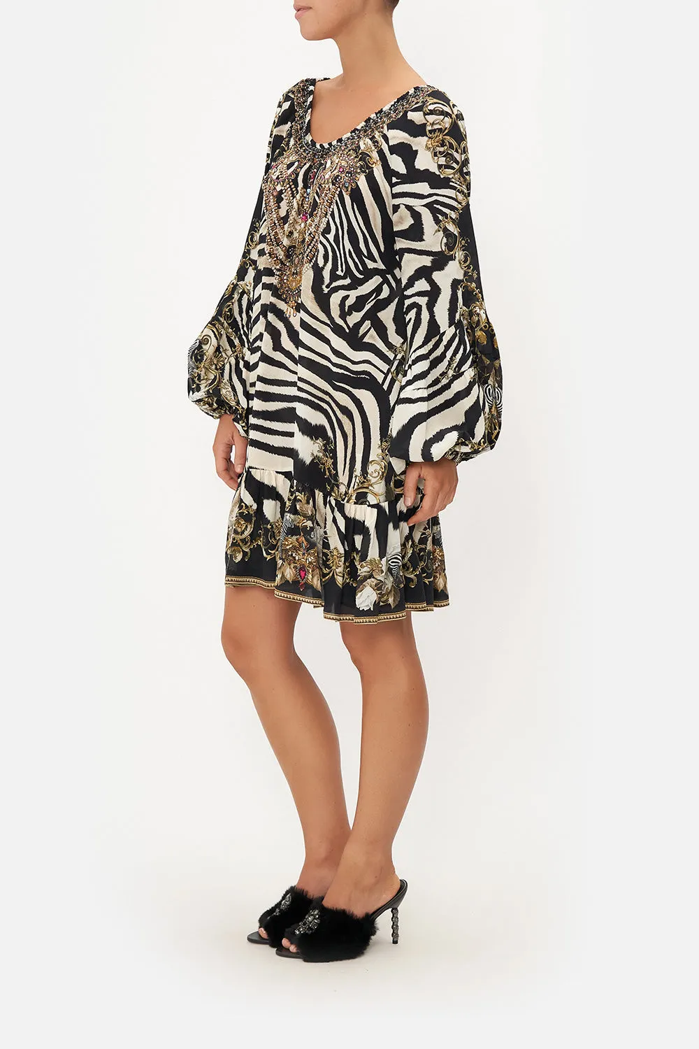 BLOUSON SLEEVE A LINE FRILL DRESS EARN YOUR STRIPES sold by Camilla product image thumbnail 4