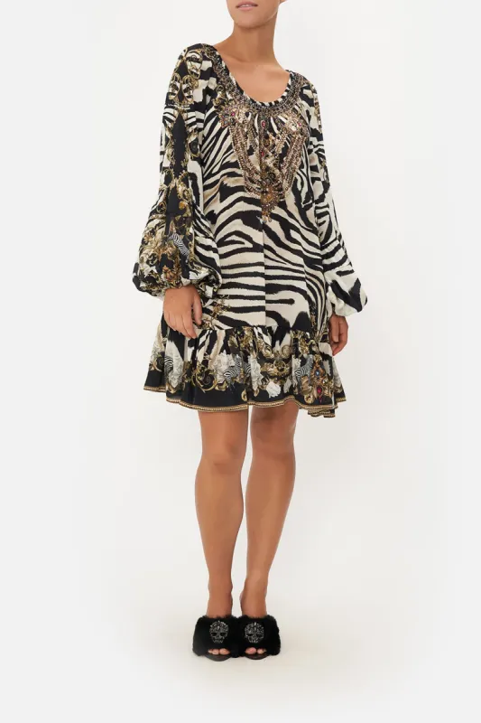 BLOUSON SLEEVE A LINE FRILL DRESS EARN YOUR STRIPES sold by Camilla