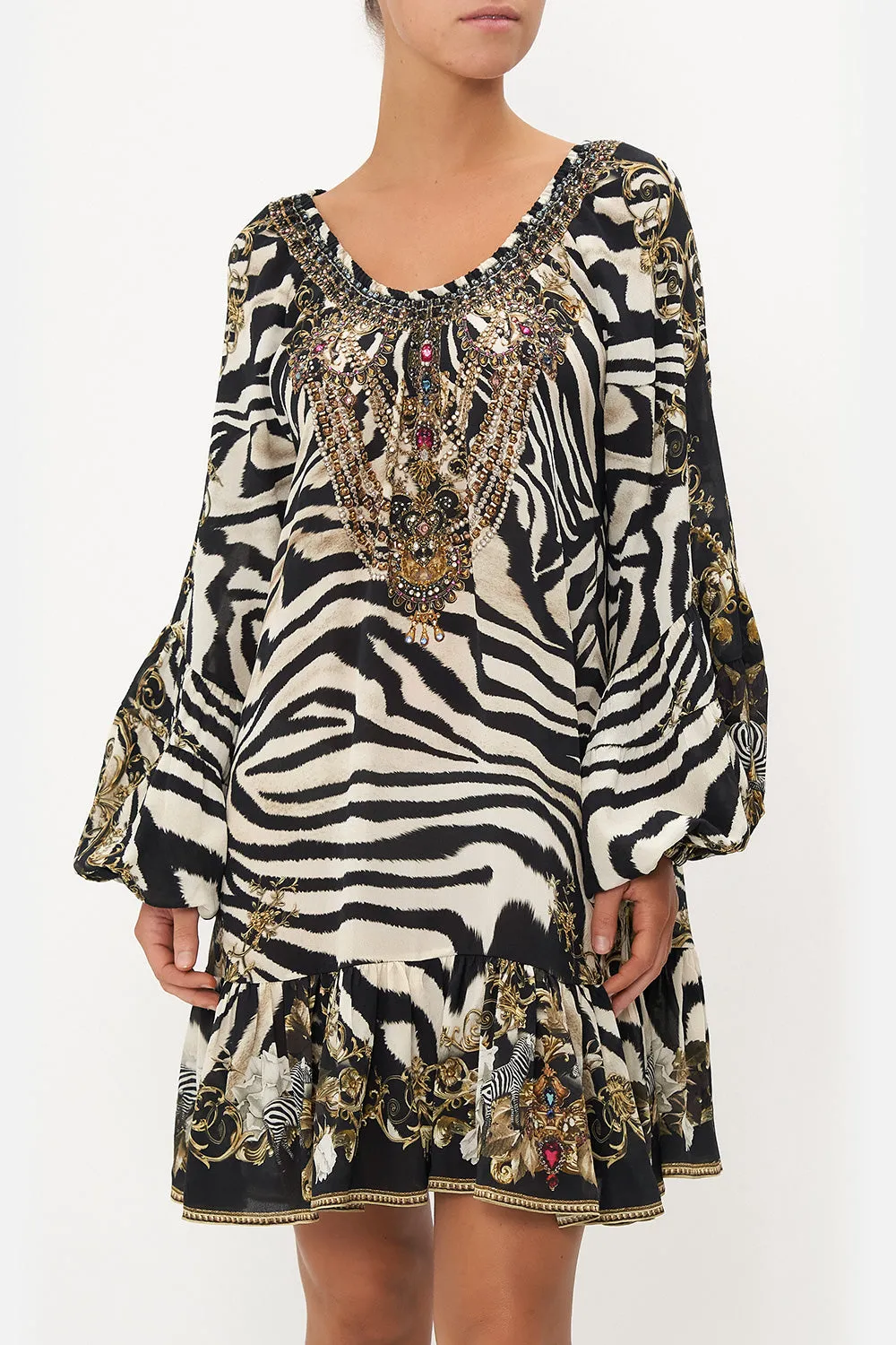 BLOUSON SLEEVE A LINE FRILL DRESS EARN YOUR STRIPES sold by Camilla product image thumbnail 5