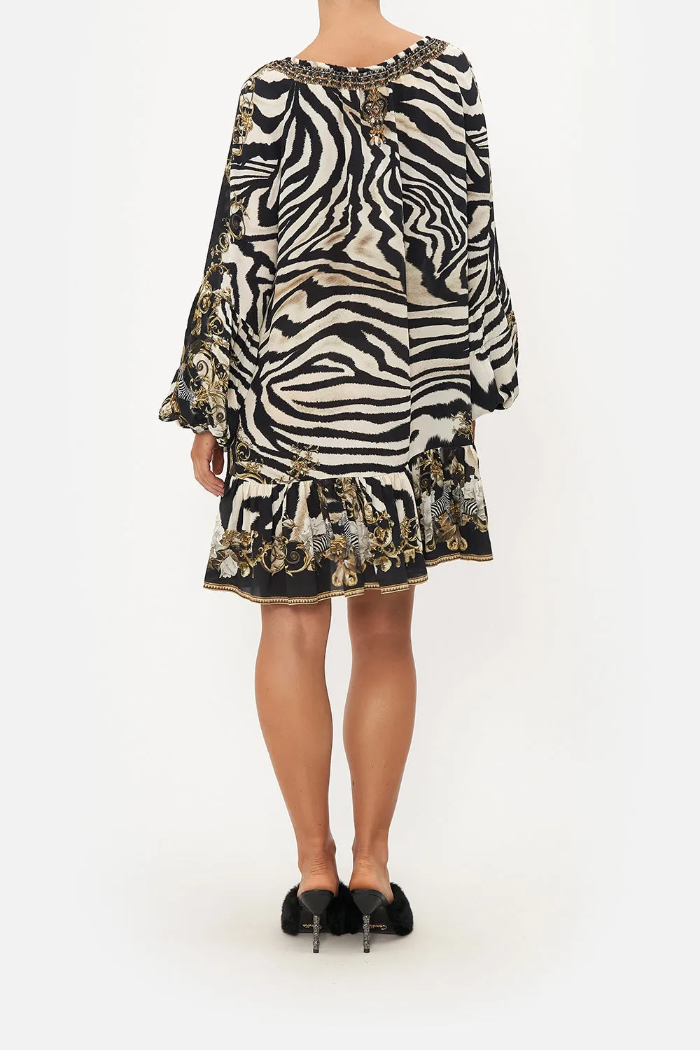 BLOUSON SLEEVE A LINE FRILL DRESS EARN YOUR STRIPES sold by Camilla product image thumbnail 2