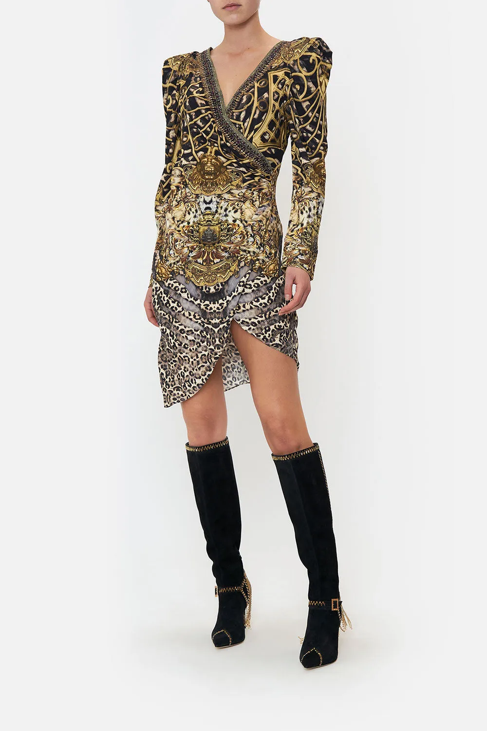 PUFF SLEEVE WRAP DRESS ARMADA sold by Camilla