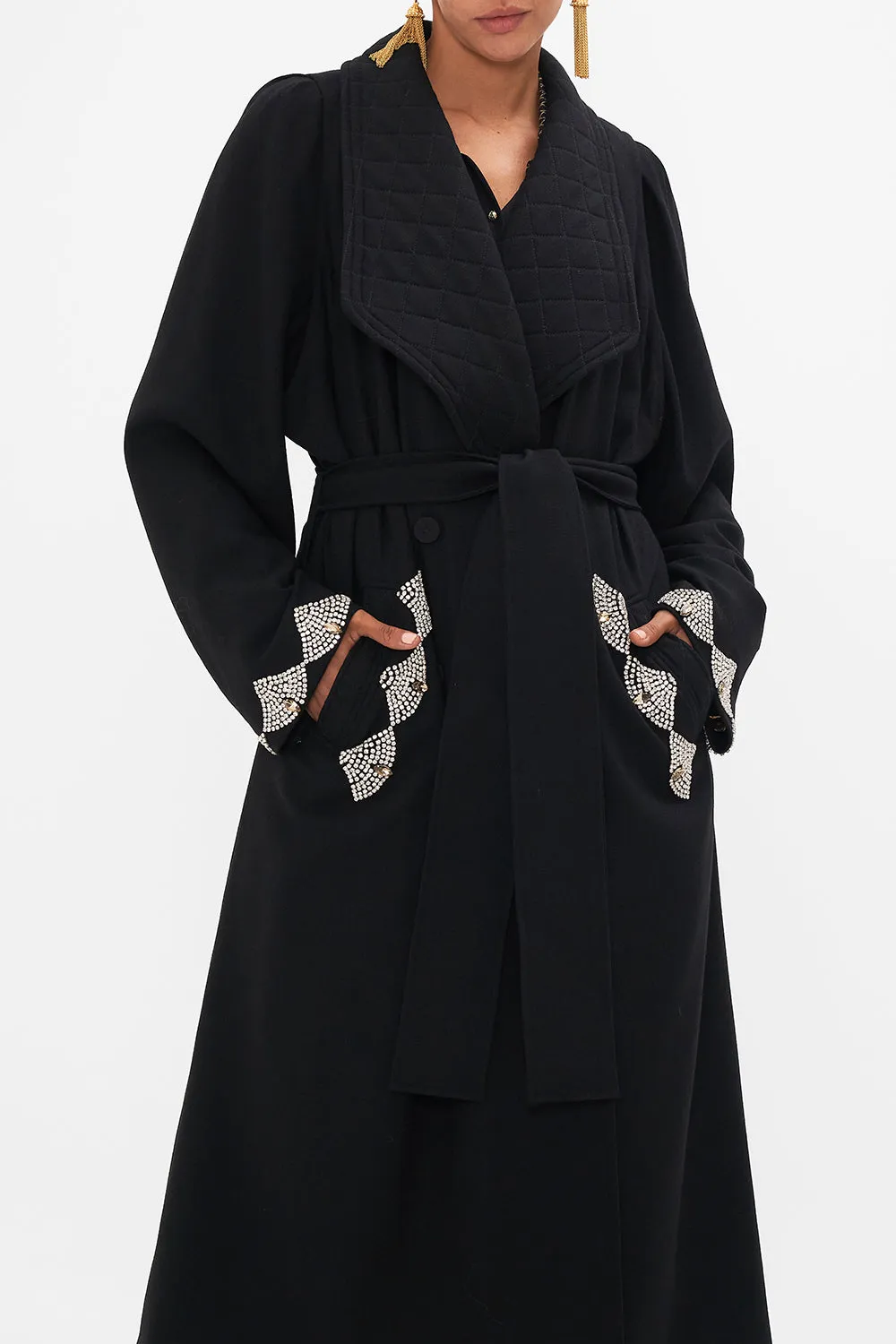 QUILTED COLLAR WOOL COAT WITH VEST DETAIL MAGIC IN THE MANUSCRIPTS sold by Camilla product image thumbnail 5