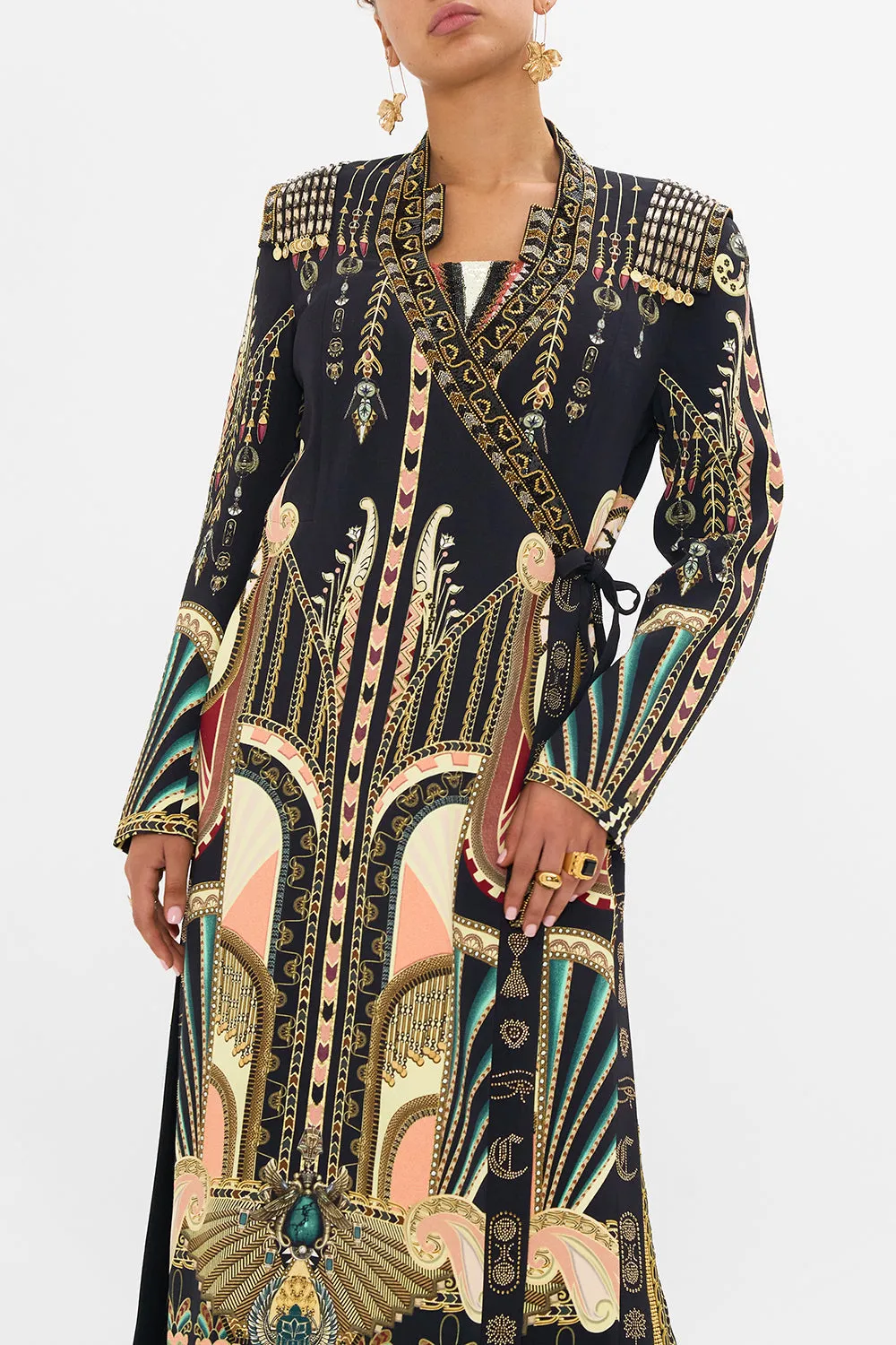 HAND EMBELLISHED CROSS OVER COAT THEY CALLED HER NEFERTARI sold by Camilla product image thumbnail 5