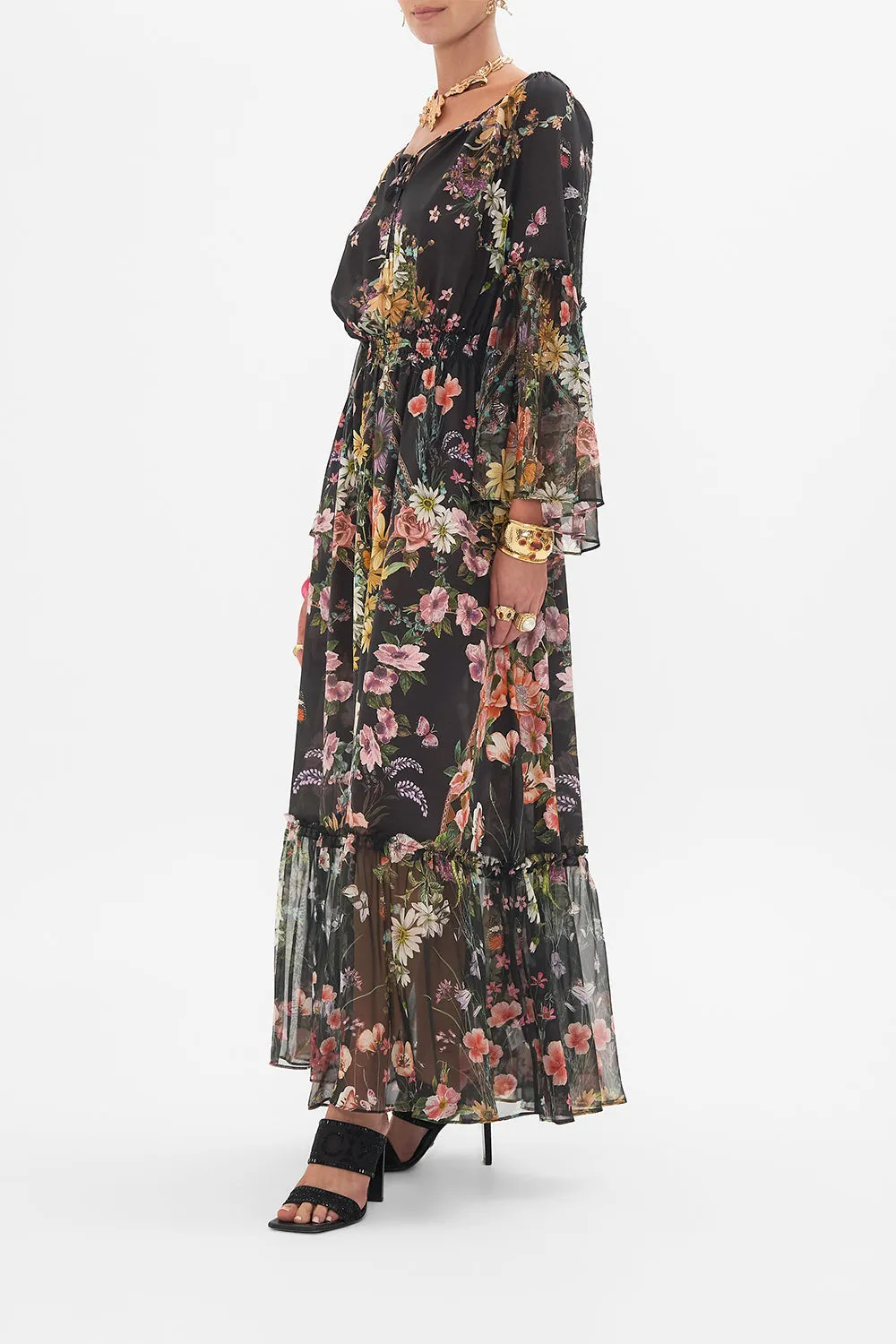 LONG DRESS WITH GATHERED BELL SLEEVE LETTERS FROM A VINEYARD sold by Camilla product image thumbnail 4