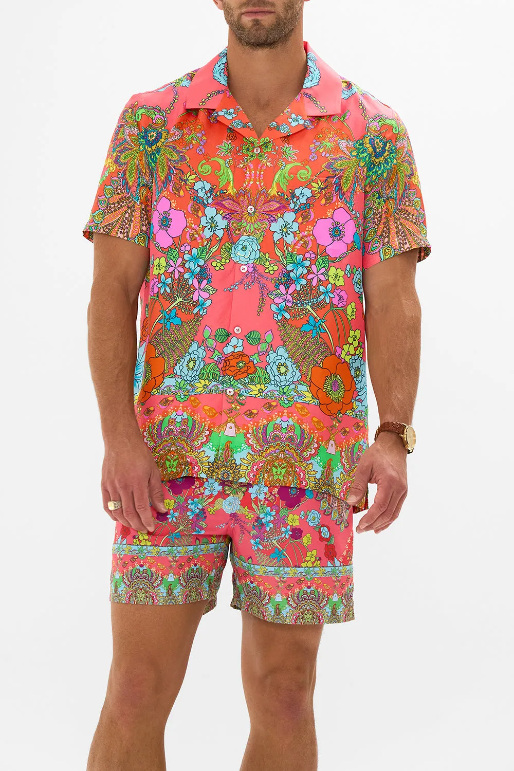 SHORT SLEEVE CAMP COLLARED SHIRT WINDMILLS AND WILDFLOWERS sold by Camilla product image thumbnail 5