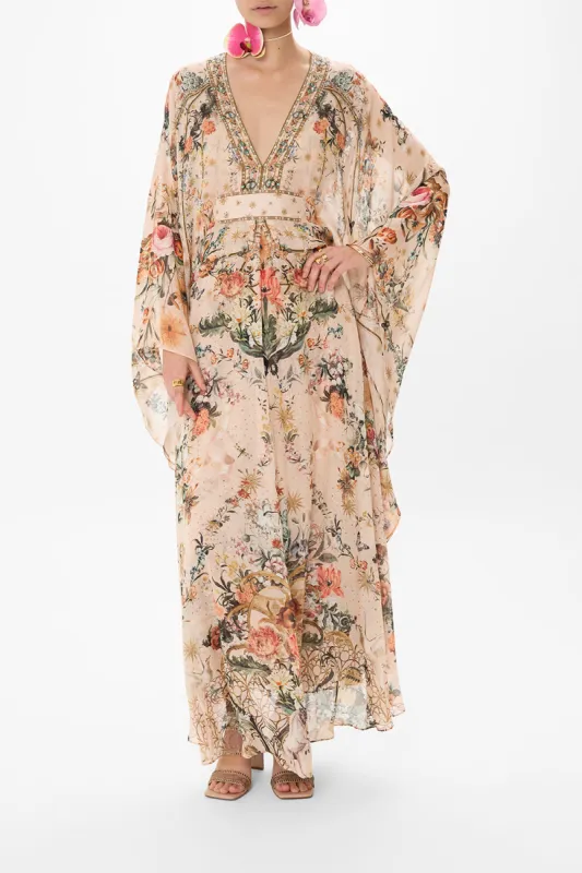 LONG KAFTAN WITH WAIST DETAIL ROSE GARDEN REVOLUTION sold by Camilla