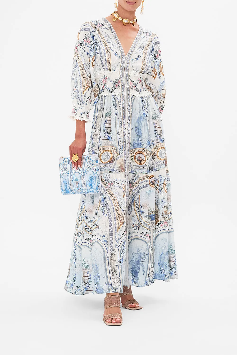 SHIRRED WAISTBAND LONG DRESS SEASON OF THE SIREN sold by Camilla