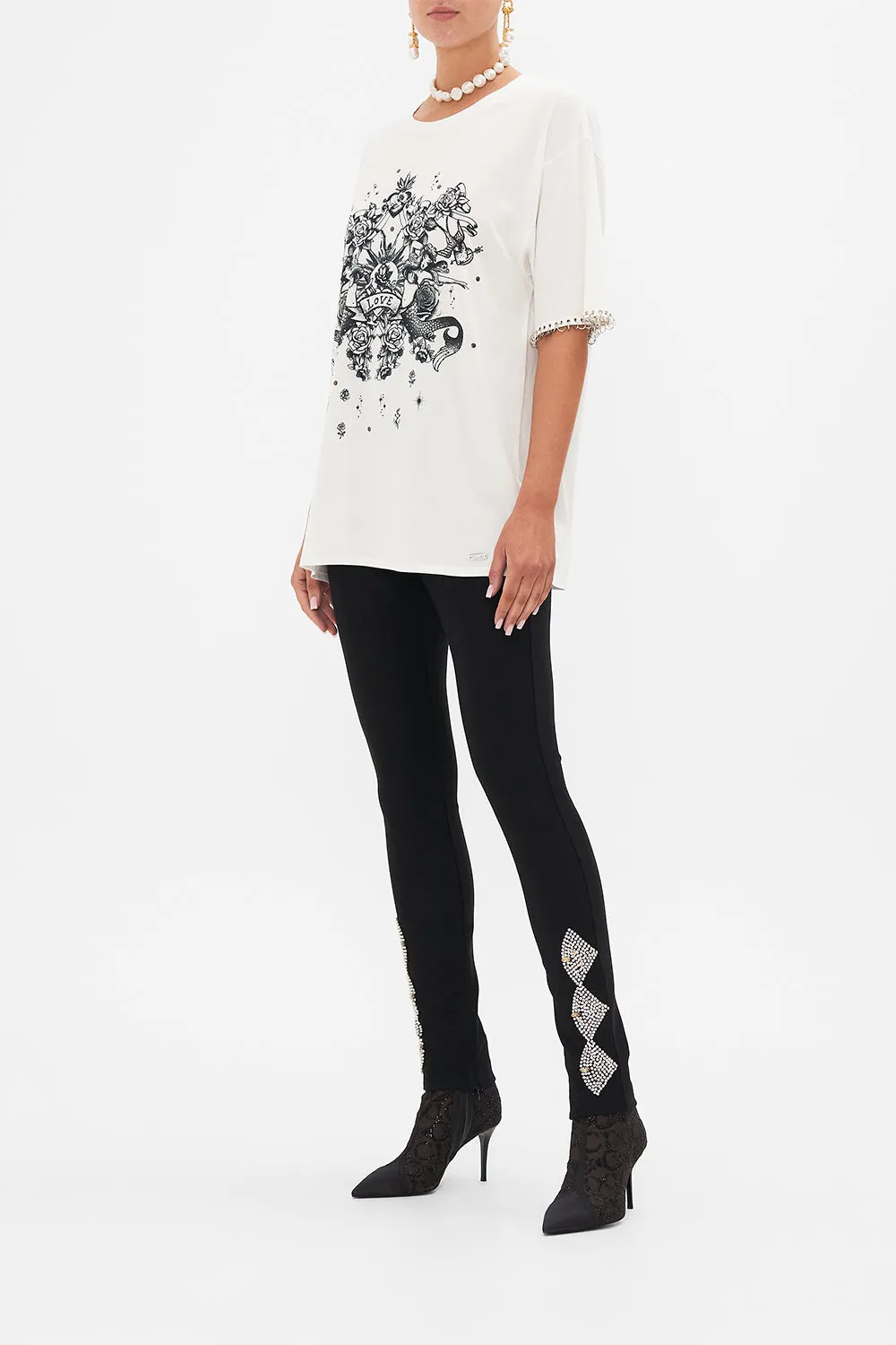 OVERSIZED BAND TEE WITH HARDWARE DETAIL TALES OF TATTOO sold by Camilla product image thumbnail 4