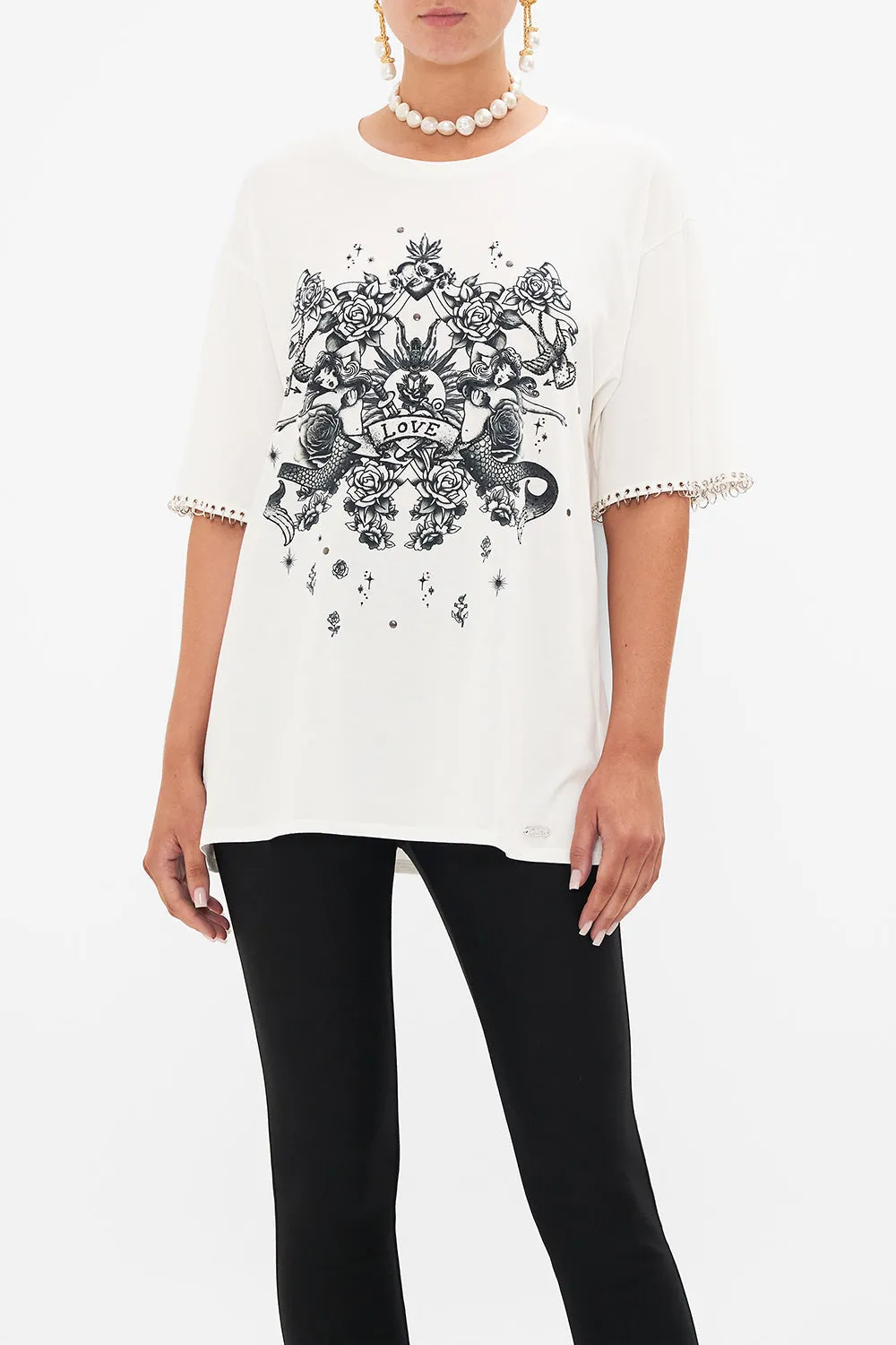 OVERSIZED BAND TEE WITH HARDWARE DETAIL TALES OF TATTOO sold by Camilla product image thumbnail 5