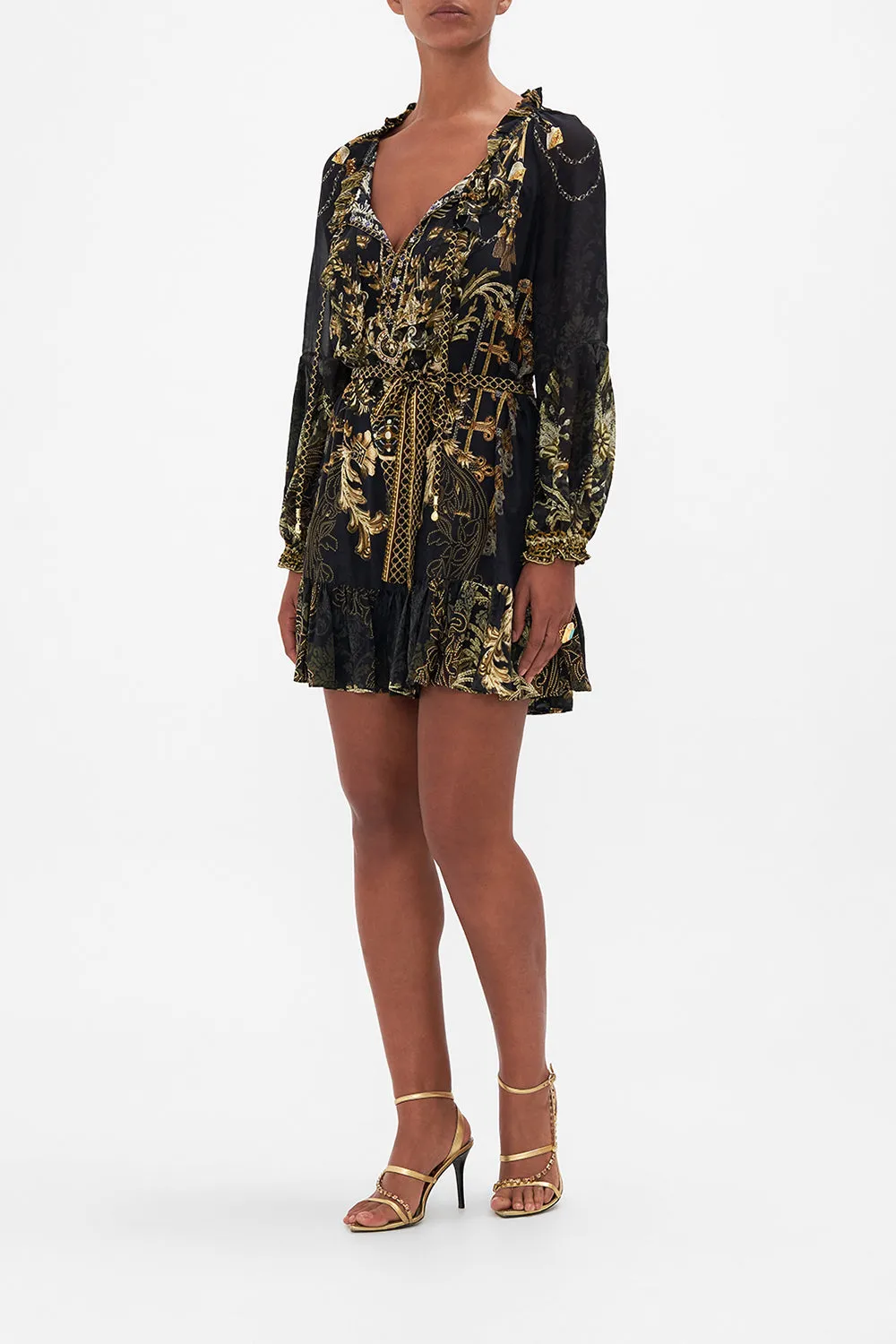 MINI RUFFLE TRAPEZE DRESS THE NIGHT IS NOIR sold by Camilla product image thumbnail 4