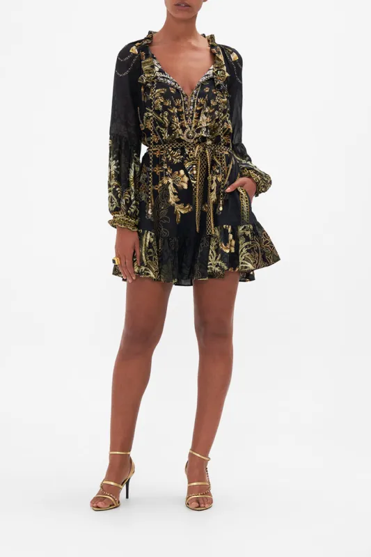 MINI RUFFLE TRAPEZE DRESS THE NIGHT IS NOIR sold by Camilla